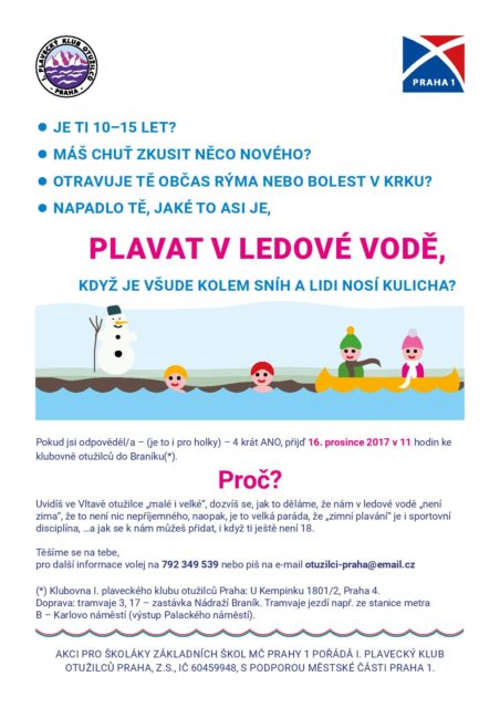 2017.12.16 - Pozvánka pro školáky z MČ P1 na otužileckou otevřenou řeku