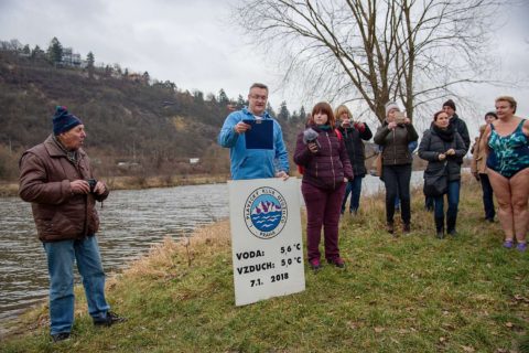 Křest otužilců I. PKO, Praha – Braník 7. 1. 2018