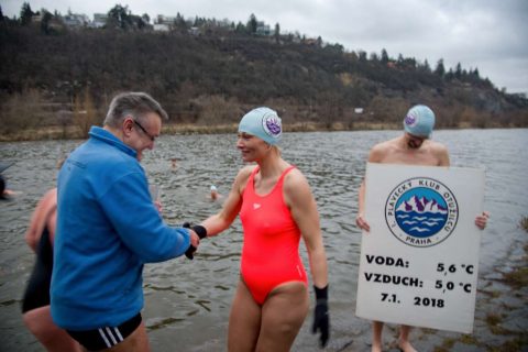 Křest otužilců I. PKO, Praha – Braník 7. 1. 2018