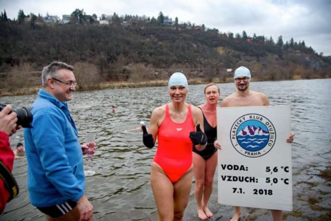 Křest otužilců I. PKO, Praha – Braník 7. 1. 2018