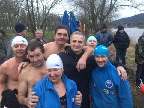 Křest otužilců I. PKO, Praha – Braník 7. 1. 2018