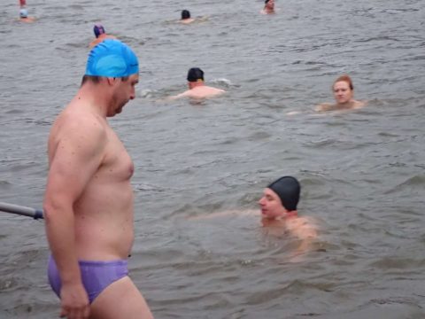 Křest otužilců I. PKO, Praha – Braník 7. 1. 2018