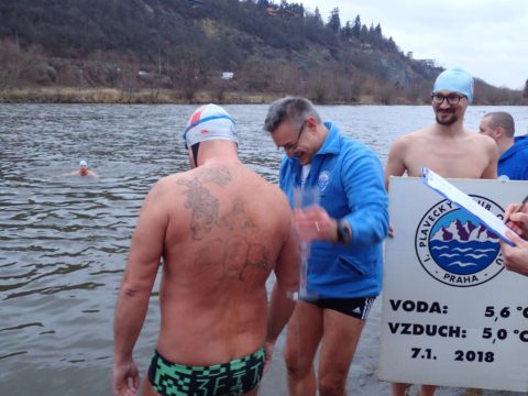 Křest otužilců I. PKO, Praha – Braník 7. 1. 2018