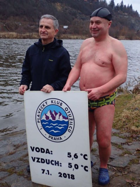 Křest otužilců I. PKO, Praha – Braník 7. 1. 2018